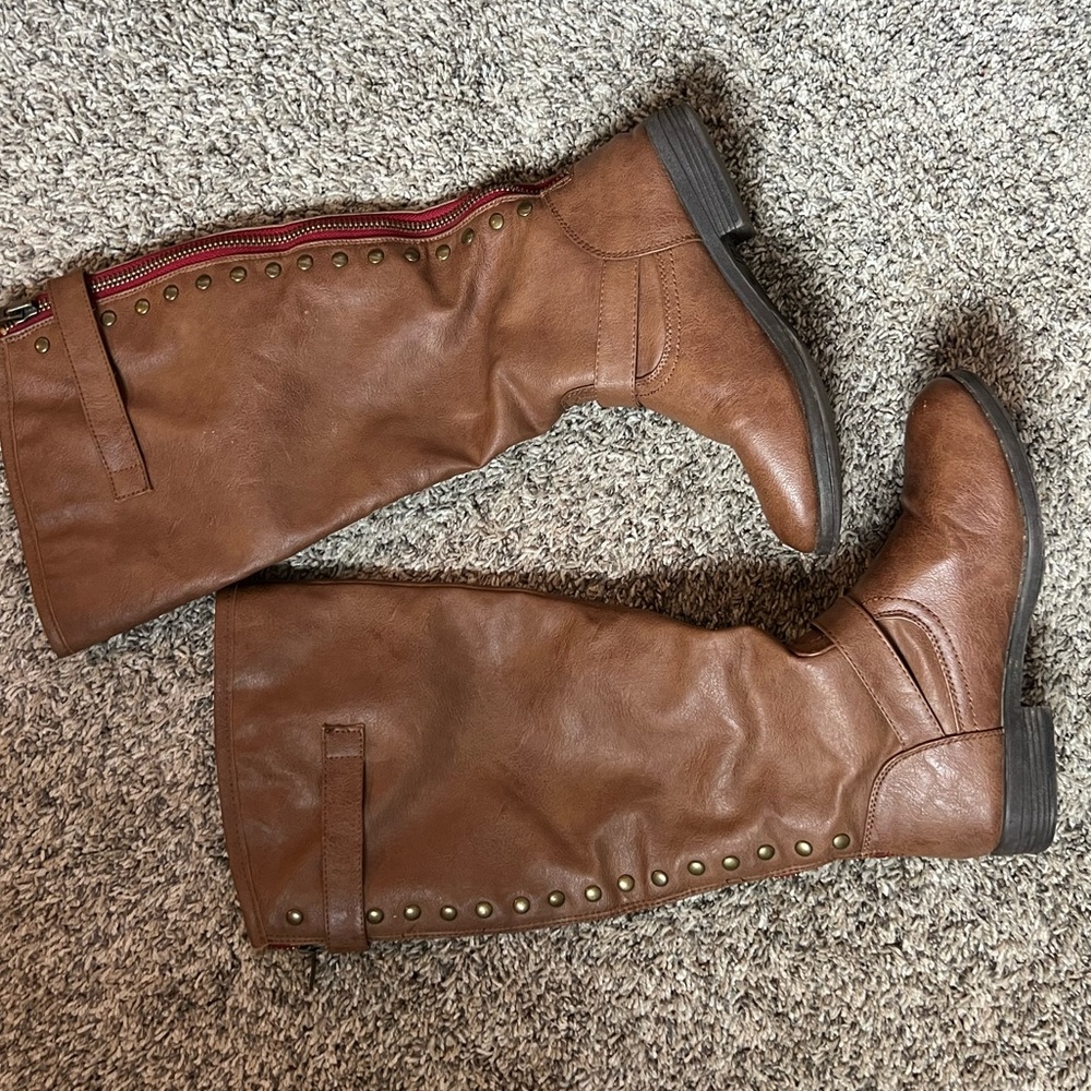 Brown Fashion Riding Boots